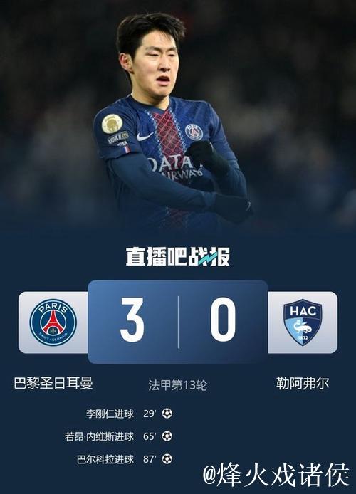 法甲-李刚仁内维斯破门 巴黎圣日耳曼3-0勒阿弗尔 法甲-李刚仁内维斯破门 巴黎圣日耳曼3-0勒阿弗尔